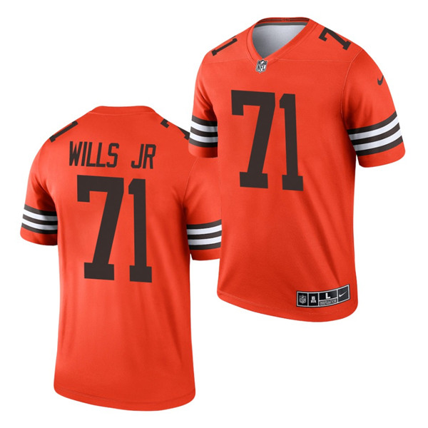 Men's Cleveland Browns #71 Jedrick Wills Jr. Orange Inverted Legend Jersey